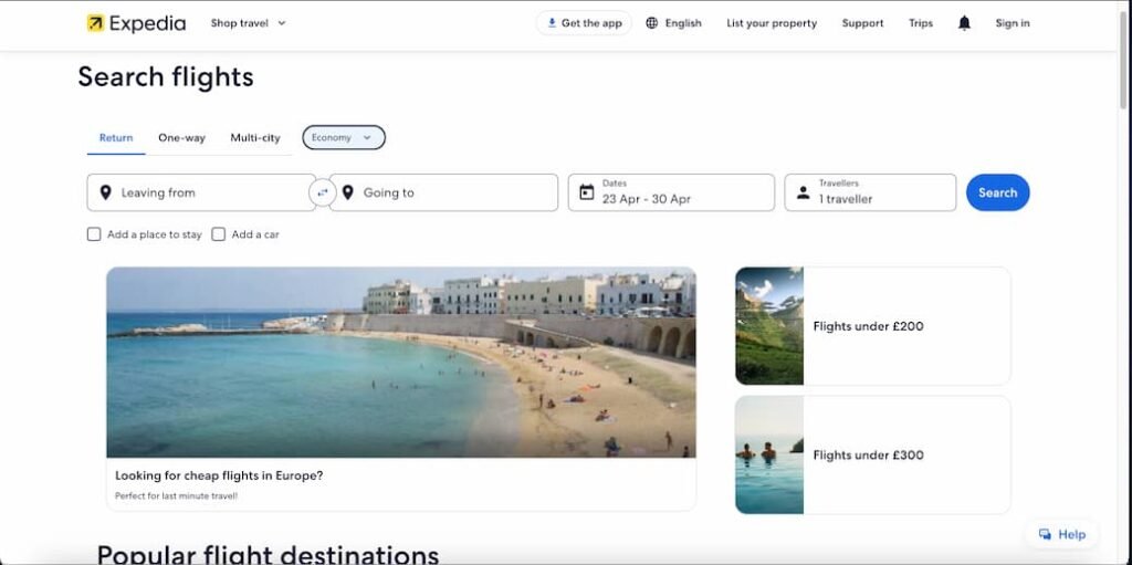 expedia-user-interface